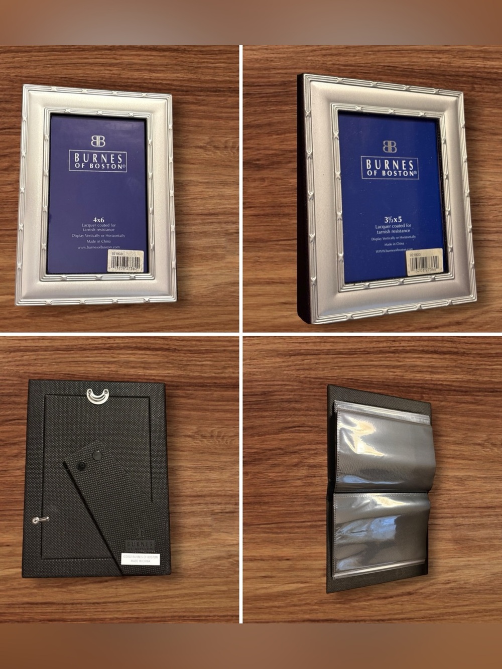 Burnes of Boston Silver Picture Frames & 60-Photo Album Set 2 pc